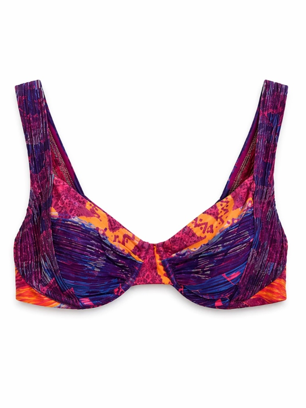 Vintage 90s Purple & Orange Underwire Bikini Top – C Cup EUC
